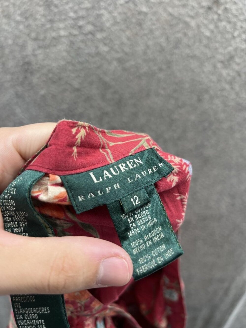 Lauren Ralph Lauren Skirt Womens 12 Red Floral Satin A Line Midi Button Front - Picture 4 of 12